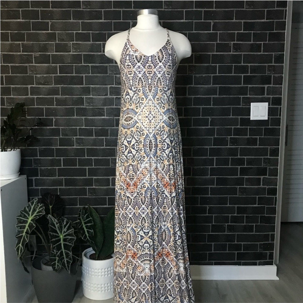 Cynthia Rowley M Patterned Halter style Maxi Dress Multicolor